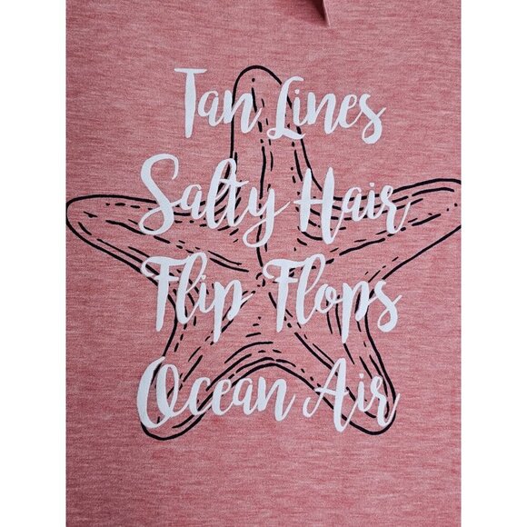 New Exclusive One Women's 2X Plus Size Blouse Pink Comfy Top Casual Beach Shirt - Picture 2 of 16